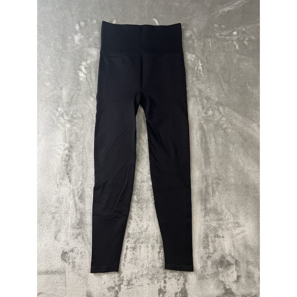 PINK Victoria's Secret Women Ankle Leggings Solid Black Size S Regular